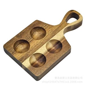 Caja de almacenamiento de huevos de madera, organizador de escritorio hecho a mano con 4 compartimentos para uso en el refrigerador y desayuno - Product Image 2