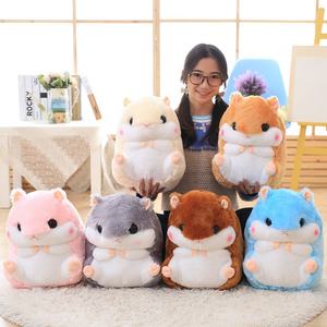 Nuevo juego de Manta y juguete de peluche de hámster <span class=keywords><strong>gordo</strong></span> súper lindo, almohada para siesta de aire acondicionado plegada, juguetes de animales de peluche cálidos para mascotas, regalo - Product Image 4