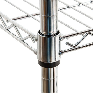 Estante de almacenamiento de alambre de garaje de metal epoxi de alta resistencia de 5 niveles con ruedas, estante de acero cromado de almacenamiento multicapa con aprobación NSF - Product Image 5