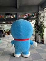 Costume de mascotte gonflable Doraemon avec coiffe à oreilles, uniforme de parc à thème pour adulte, combinaison de cosplay pour Halloween, spectacle de scène et fête