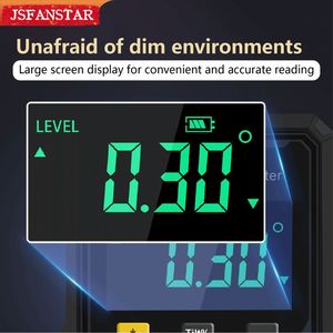 Inclinomètre numérique rechargeable avec affichage numérique, plage de mesure 4*90 °   Précision 0.2 °   Inclinomètres à bouton jaune magnétique à quatre côtés à double <span class=keywords><strong>laser</strong></span> - Product Image 4