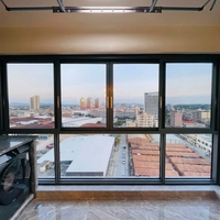 Fenêtre à battant en aluminium à rupture de pont thermique, résistante aux fort-vent, avec grand auvent vitré, conforme NFRC, pour le développement immobilier aux États-Unis