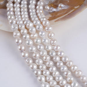 Perlas Blancas Naturales de Agua Dulce al por Mayor, 9-12 mm, Edison, Casi Redondas, Cuentas Semiterminadas en Hilo para Accesorios de Collar DIY - Product Image 2