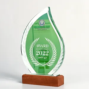 Blank Awards Custom 3D Laser Engrving UV Crystal Trophy Glass Trophies