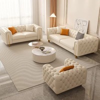Ensemble de canapés en cuir et tissu, cadre en bois massif, pliable, personnalisable, style moderne classique de luxe léger, pour appartements grands/petits