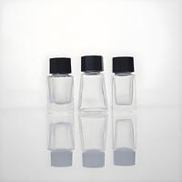 Encrier en verre carré transparent vide de 30ml 15ml 50ml stylo plume bouteille d'encre en verre avec bouchon vente en gros