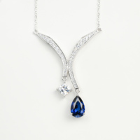 Bijoux Wangfu, pendentif en argent sterling S925 avec saphir cultivé en laboratoire et zircone cubique, bijoux fins pour femmes, fournisseur en gros