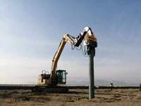 Marteau vibrateur télécommandé pour pilotis et tôles en béton préfabriqué, poignée latérale pour excavateur avec composant moteur central