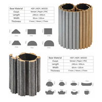 Panneaux muraux en bois MDF écologiques, imperméables, légers, flexibles, à lattes courbées, cannelés, demi-ronds, pour la décoration des murs de villas, salles à manger, gymnases