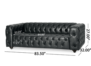 Comfy Modern 3-seat Adjustable Convertible Corner <b>Sofa</b> with Wooden <b>Legs</b> PU Leather for Living Room Bedroom and Study - Product Image 5