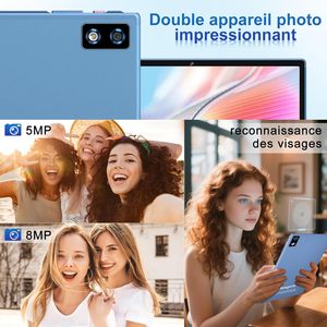 جهاز لوحي أندرويد 15 بوصة 10.1 بوصة 2 في 1 مع غطاء موديل B25، معالج Allwinner AMD Turion، واي فاي 6، الجيل الخامس، بطارية 8000 مللي أمبير، Widevine L1، لوحة مفاتيح زرقاء - Product Image 6