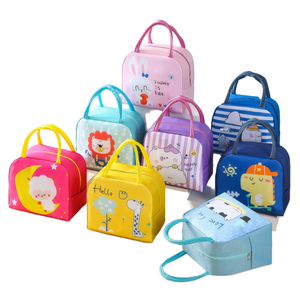 Venta al por mayor niños animales encantadores dibujos animados portátil Snack bebida nevera bolsa aislada bolsa de almuerzo para la escuela niños Bento caja de almacenamiento - Product Image 1