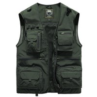 Gilet photo de voyage de pêche Safari de travail en plein air d'été pour hommes avec poches