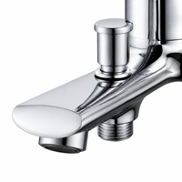 Robinet de bain mural en chrome poli avec mitigeur monocommande et inverseur pour eau chaude et froide