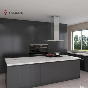 Concetto completo di sala da pranzo 3D vernice eco-friendly modulare in stile moderno armadio da cucina con cassetto cestino e rubinetto - Product Image 3