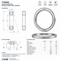 JYJM OEM 71904C Ultra Light Angular Contact Ball Bearing 20x37x9mm 15 Degree High Precision CNC Spindle Machine Motor Solutions