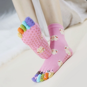 Phụ Nữ Mới Thời Trang Cotton Dễ Thương Pig/Bear 5 Toe Mắt Cá Chân Chống-Trượt Yoga Grip Vớ Phụ Nữ Đầy Màu Sắc Không Trượt Pilates Yoga Vớ - Product Image 1