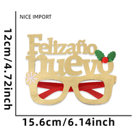 Lunettes de Noël style lettres dorées, flocons de neige et étoiles, best-seller, décoration de fête du Nouvel An