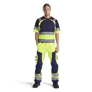 BLAKLADER - 156618113389D128 Pantalón Hi-Vis sin bolsillos para uñas Amarillo/Azul marino-EAN 7330509413142 ROPA DE TRABAJO DE LA HI-VIS - Product Image 3