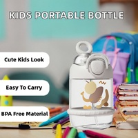 Bouteille d'eau portable mignonne en plastique de 601-700 ml avec bec verseur direct, anti-corrosion, sans BPA, pour la rentrée scolaire, les voyages et les adultes