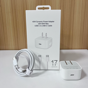 อะแดปเตอร์แปลงไฟ 40W ไดนามิก 60W สูงสุด สายถัก USB-C to USB-C 60W ชุดชาร์จ 40W PD Type C สำหรับ iPhone อะแดปเตอร์ USB-C สำหรับ EU US UK - Product Image 2