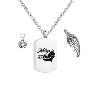 Colgante cuadrado de collar de piedra de nacimiento para cenizas de cremación con hermoso regalo, elegante joyería conmemorativa - Product Image 1