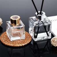 Bouteilles diffuseurs carrées en verre de 200 ml, 150 ml, 100 ml, 50 ml – Bouteilles vides grande capacité pour bâtonnets diffuseurs et huiles parfumées