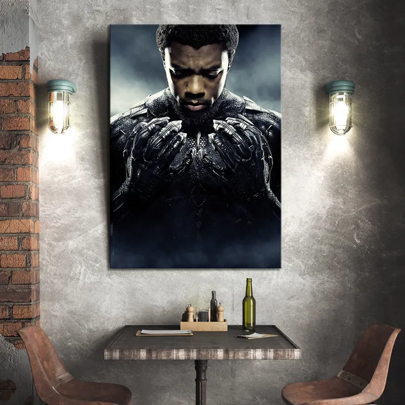 Unframed Oil Painting Black Panther HD Wallpaper Living Room Decor Movie Poster Canvas Art Paints Wall Stickers Birthday Gifts