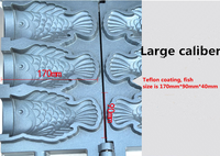 Machine Taiyaki de fabrication de gaufres de poisson à bouche ouverte coréenne/machine électrique à gaufres de poisson à bouche ouverte 3 poissons