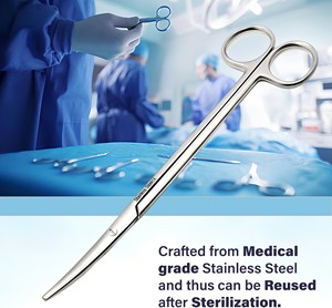Ensemble de ciseaux de dissection Metzenbaum de 7 pouces, pointe droite et courbée, en acier inoxydable chirurgical, fournisseur en gros - Product Image 6