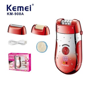 <span class=keywords><strong>Tondeuse</strong></span> électrique <span class=keywords><strong>intime</strong></span> pour <span class=keywords><strong>femme</strong></span> KEMEI Km-908A, ensemble 3-en-1, 32 groupes de lames en acier inoxydable, épilateur, rasoir IPX5, fabricant - Product Image 1