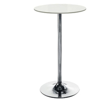 Table haute réglable pour bar, style moderne et épuré, très vendue, avec plateau en verre, idéale pour les pubs et restaurants en extérieur