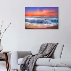 Impression sur toile <span class=keywords><strong>de</strong></span> style réaliste, <span class=keywords><strong>coucher</strong></span> <span class=keywords><strong>de</strong></span> <span class=keywords><strong>soleil</strong></span> sur <span class=keywords><strong>la</strong></span> <span class=keywords><strong>mer</strong></span>, impression UV HD personnalisée, vente en gros, pour hôtel, maison, café, bar - Product Image 3