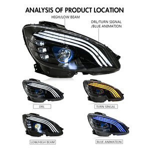 TT-ABC Led Đèn Pha đèn pha cho 2008-2011 Mercedes-Benz w204 C-Class C63 Amg MAYBACH phong cách ống kính máy chiếu - Product Image 2