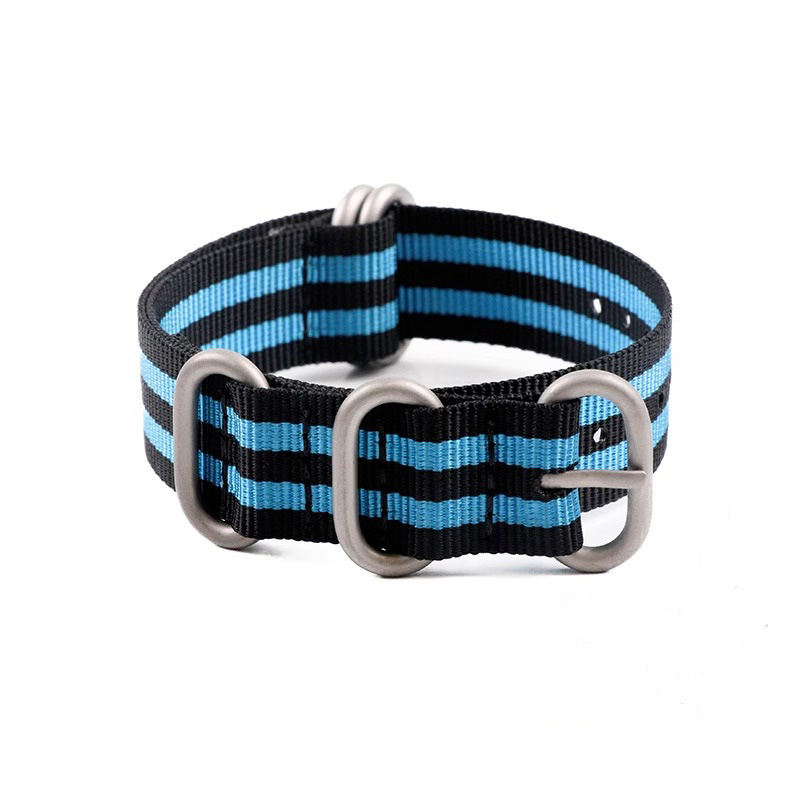 black blue band silver buckle