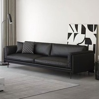 Canapé de bureau moderne à trois places de style italien Housse en cuir simple pour affaires et loisirs Ensemble de réception pour invités