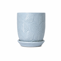 Lot de 3 pots de fleurs modernes de 6 pouces, écologiques, pour l'intérieur et l'extérieur, avec plateau, pour la maison, le jardin, le bureau, le bureau à domicile