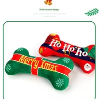Jouet en peluche de Noël pour chien, en forme de beignet, avec couineur, mignon, pour le divertissement autonome et anti-ennui, pour chiots, Shiba, Corgi, jouet à mâcher