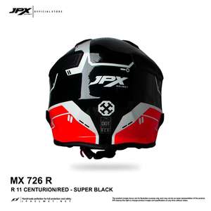 El casco modular JPX MX 726 R presenta un elegante diseño integral con el motivo MX 10, que ofrece una protección superior y versatilidad. - Product Image 2