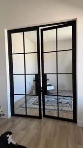Puerta de Hierro Forjado con Vidrio, Puerta de Entrada de Hierro Forjado, Puerta Principal de Hierro Personalizada con Vidrio para Villas de Lujo - Product Image 5