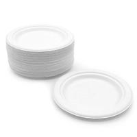 Assiettes jetables écologiques personnalisées biodégradables compostables faites de pâte de bagasse de bambou pour emballage alimentaire de mariage