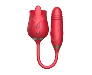 2023 sexo toys2 em 1 Rose Vibrador Sucção Língua Vibrante Lamber Estimulador Vibarater