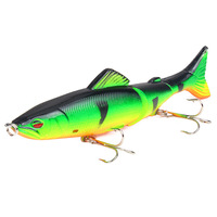 Umpan Pancing Ikan Bass & Trout ABS Keras 3-Sendi Model Minnow 13cm/18g Topwater untuk Memancing di Sungai & Danau
