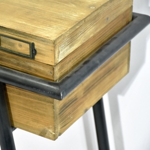 Luckywind-muebles decorativos modernos para el hogar, mesa lateral <span class=keywords><strong>de</strong></span> madera, pies y maletero, con armario <span class=keywords><strong>de</strong></span> hierro antiguo para sala <span class=keywords><strong>de</strong></span> estar - Product Image 5