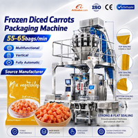 Machine d'emballage multifonctionnelle automatique verticale pour la mise en forme, le remplissage et la fermeture de carottes congelées en dés