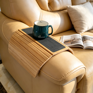Table d'appoint pliable en bambou durable et <span class=keywords><strong>portable</strong></span> pour <span class=keywords><strong>canapé</strong></span>, <span class=keywords><strong>support</strong></span> en bois pour vaisselle, aliments, collations et boissons dans le salon - Product Image 1