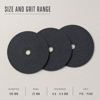 Disque en fibre de carbure de silicium 180 mm, disque abrasif de ponçage, alésage 22 mm, P16 P400, meule à poncer humide et sèche pour marbre, verre, pierre