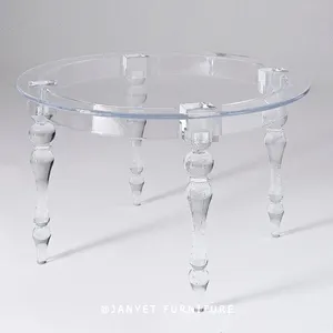 Exquisite Modern Design Event Dining Clear Ghost Acrylic Round Table For Wedding