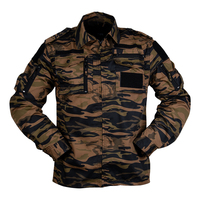 Combinaison tactique de combat pour homme Fronter F729-027, camouflage noir, respirante, antistatique, en polyester/coton ripstop