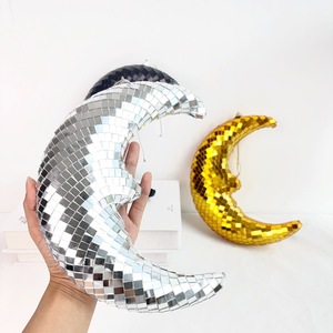 Nuevo diseño Festival regalo fiesta decoraciones accesorios vidrio reflectante al por mayor adornos bolas de Navidad Disco <span class=keywords><strong>Luna</strong></span> - Product Image 4